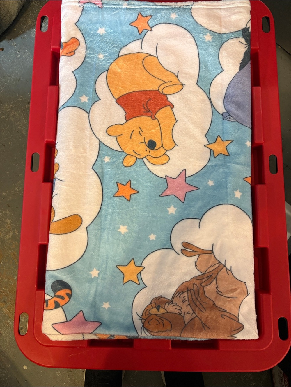 Disney Winnie the Pooh Blue and Yellow Plush Sleep Blanket